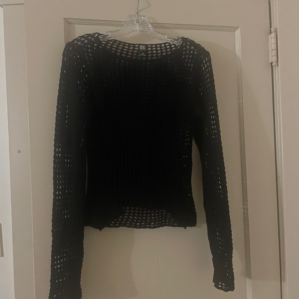 BDG Black Crochet Knit Top